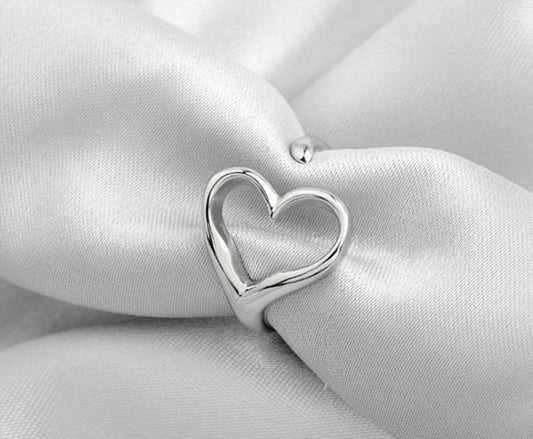 Sterling Silver Couple Rings Matching Love Heart Design Unisex Rings Individually Packaged Ideal Gift For Them