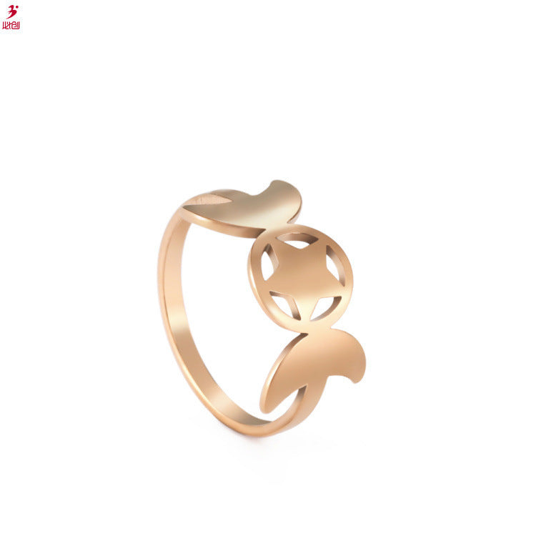 Geometric Stainless Steel Ring For Women European Design