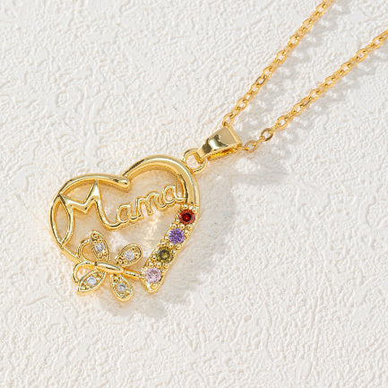 Gold Ring For Women With Rhinestone Butterfly And Heart Design Alloy Jewelry Gift For Mothers Day Elegant Look