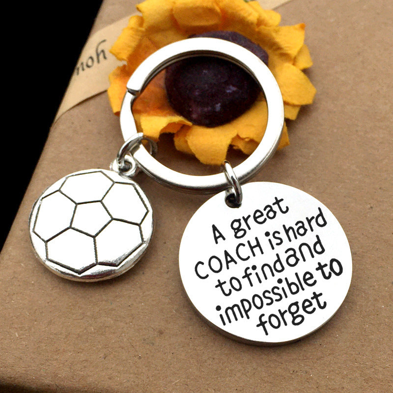 Stainless Steel Sports Keychain Set Baseball Basketball Football Rugby Key Ring Decoration For Athletes And Fans