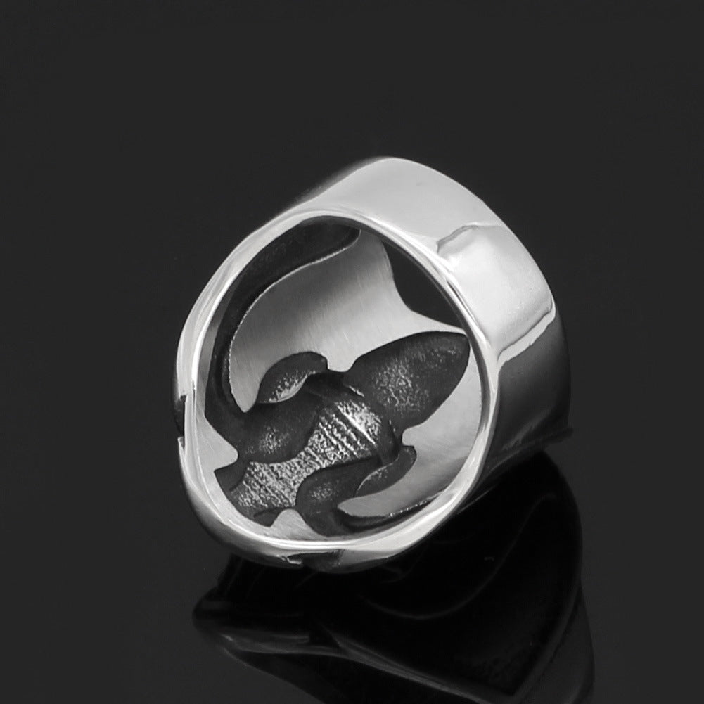 Stainless Steel Viking Ring Celtic Wolf Ring Pirate Odin Raven Ring Titanium Steel Ring for Men and Women Fashion Jewelry