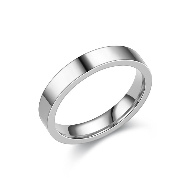 Titanium Steel Couple Rings Electroplated Band 4mm Style