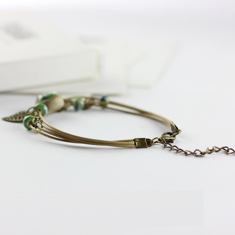 Handmade Ceramic Bracelet 3D Lotus Flower Design Hand Kneaded Unisex Jewelry Simple Personalized Accessory Gift Idea