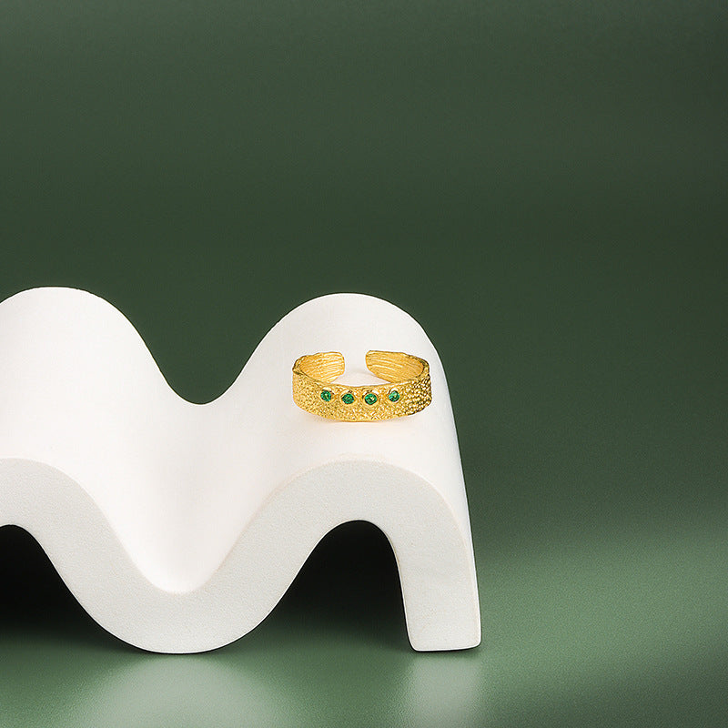 Copper Adjustable Two Tone Platinum Gold Ring Band Modern With Folded Texture Irregular Shape For Women XL Pro