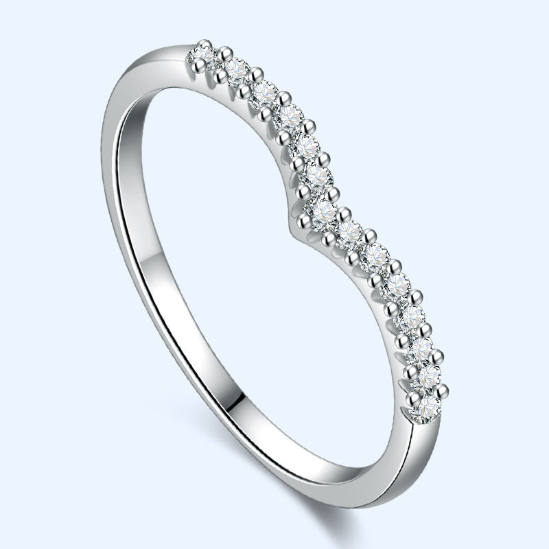 Womens V Shaped Diamond Ring Wishing Bone Design Dainty Stackable Promise Jewelry Gift Durable Metal For Casual