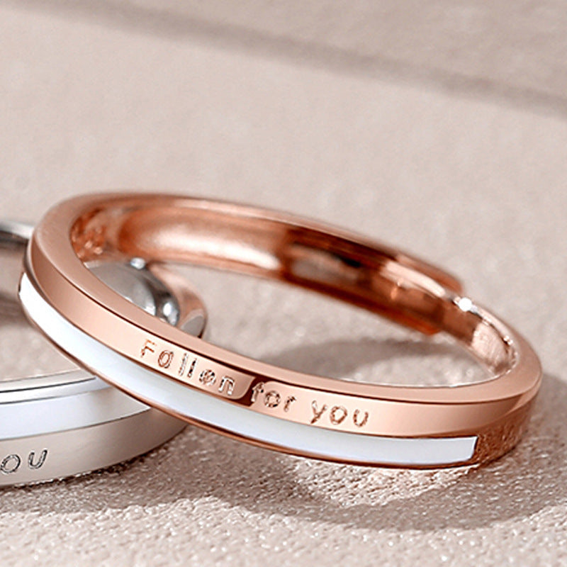 Sterling Silver Couple Rings Open Adjustable Korean Matching Bands For Him And Her Promise Jewelry Gifts Rings