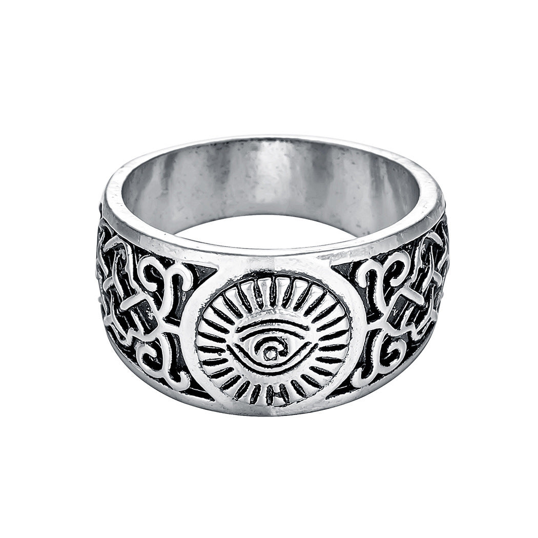 Geometric Triangle Ring For Women Lightweight Alloy Jewelry Silver Tone Unique Design Size Nine For Daily Wear