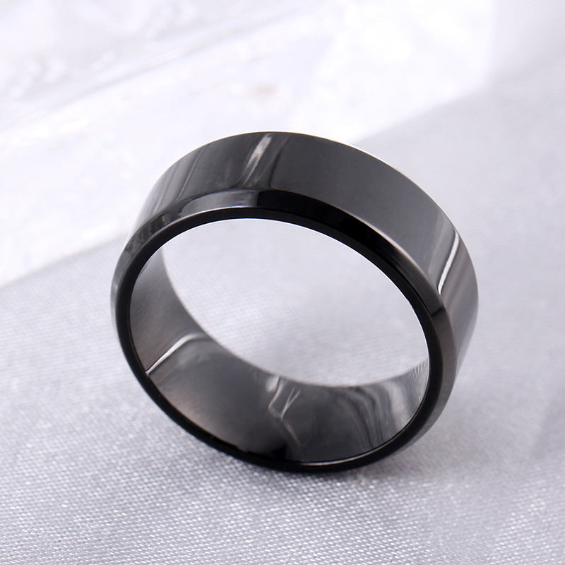 Mens Stainless Steel Ring Geometric Design Fashion Jewelry Band For Him Durable Accessory Mens Ring Gift Steel