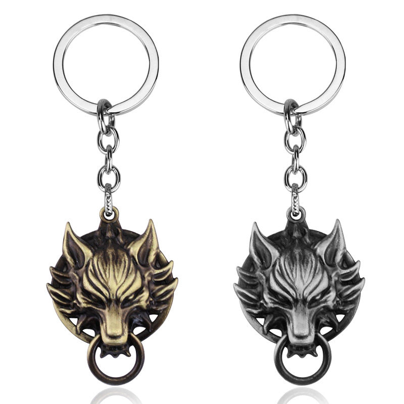 Unisex Wolf Head Keychain Alloy Pendant Graduation Gifts For Travel Memorial Housewarming Christmas Valentines