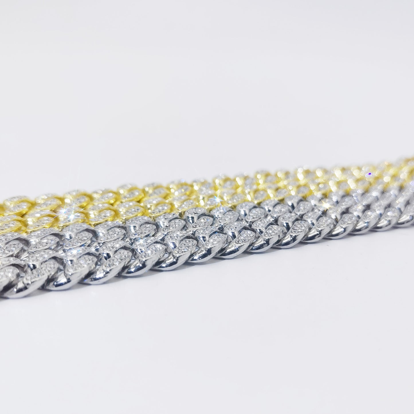 Flat Cuban Link Chain Bracelet With Water Wave Geometry Alloy In Gold And Silver Gift Box Finish Polished Durable