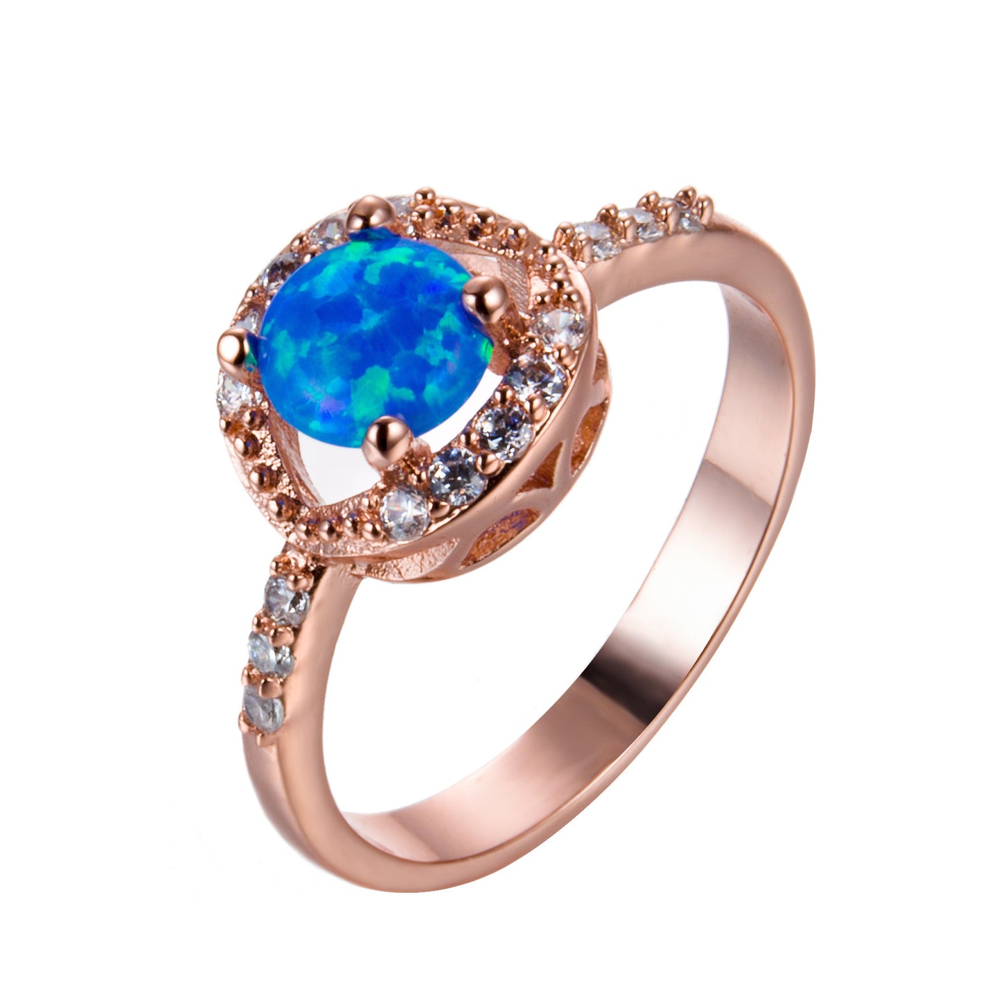 Double Heart Opal Ring Rose Gold Plated Copper Unisex Electroplated Fashion Jewelry Gift For Her Timeless Style