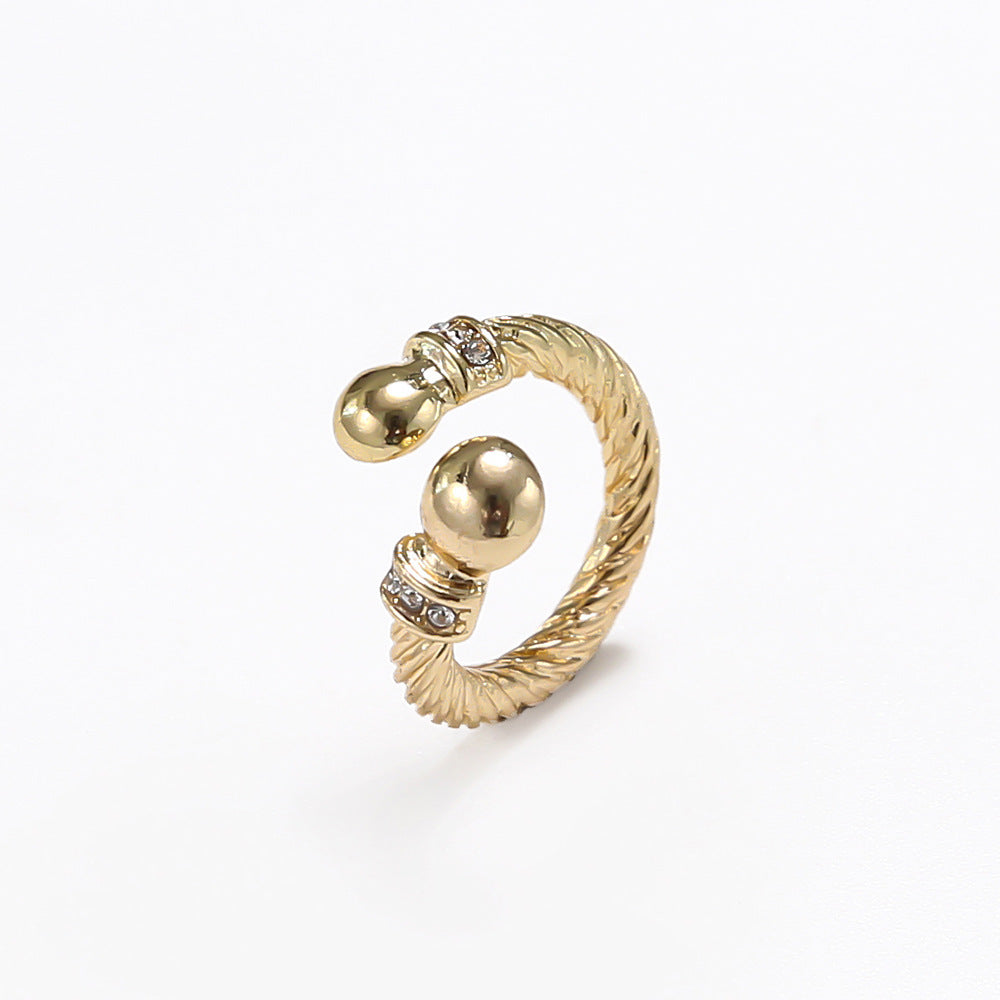 Womens Twist Ring Irregular Ball Alloy Index Finger Ring European American Fashion Ring European Fashion Style