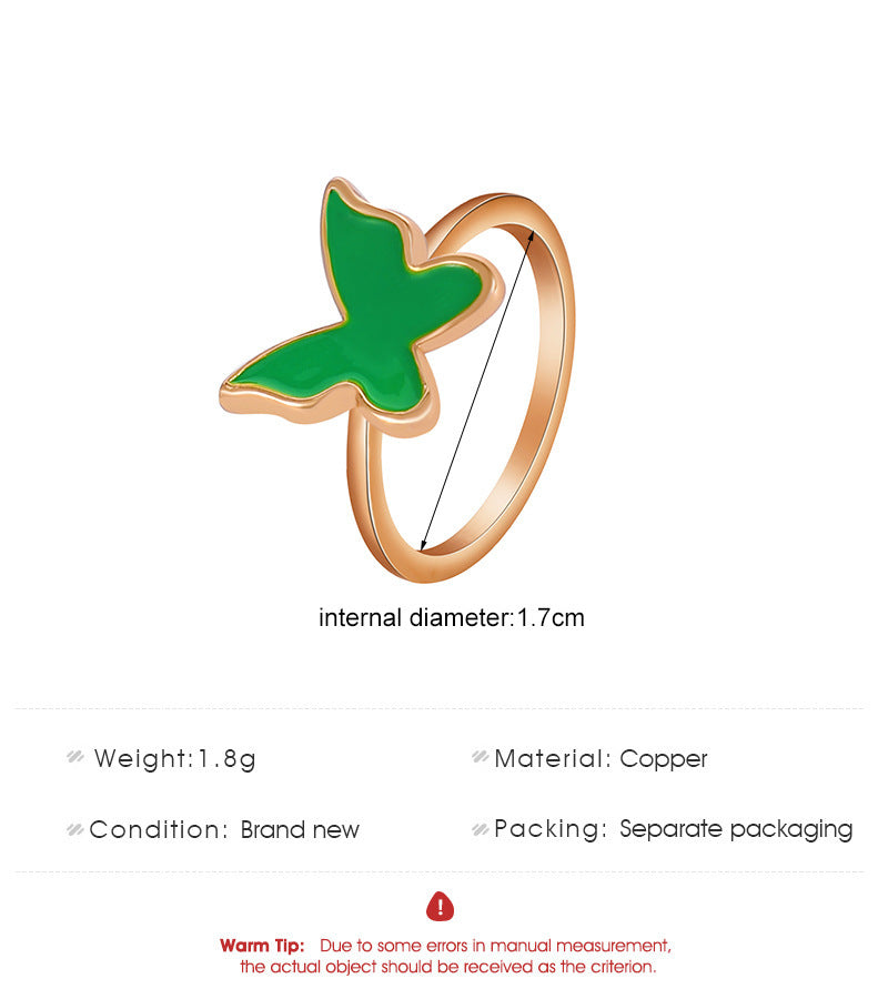 Copper Butterfly Ring with Zodiac Animal Design for Women