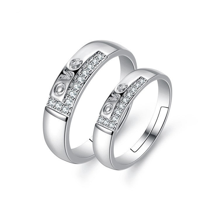 Womens Fashion Ring Elegant White Copper Electroplated Open Design Hand Jewelry Korean Style Stylish Accessory