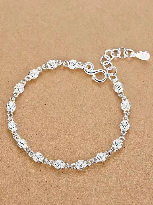 Womens Rose Flower Bracelet Elegant Alloy Bangle Fashionable Gift For Her Individually Packed Lovely Gift Idea