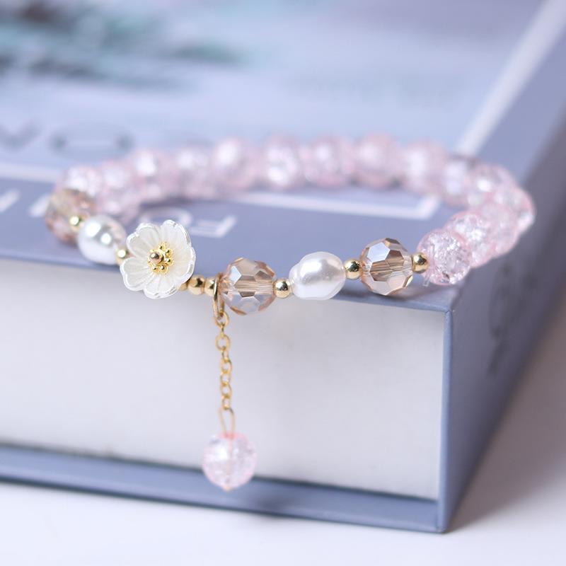 Womens Crystal Flower Bracelet Multicolored Pastel Florals Jewelry Gift for Her and Girls Elegant Floral Crystal Shine