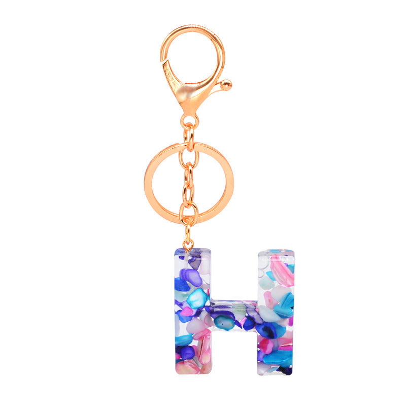 Epoxy Letters Keychain Unisex Initial Pendant Alphabet Charm Decoration With Individual Packaging Epoxy Letters Keychain