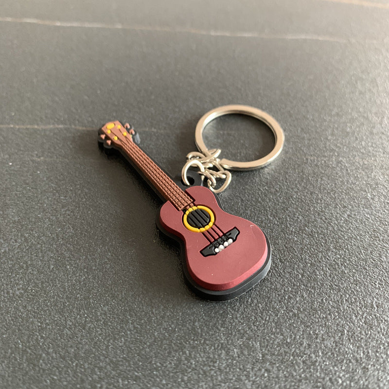 Musical Instrument Keychain Resin Miniature Replica Pendant Ukulele Guitar Violin Colorful Zither Lute Ukulele