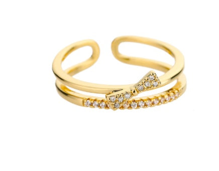 Geometric Copper Ring With Bee Design European American Fashion Statement Jewelry Fishbone Ring Golden Elegant