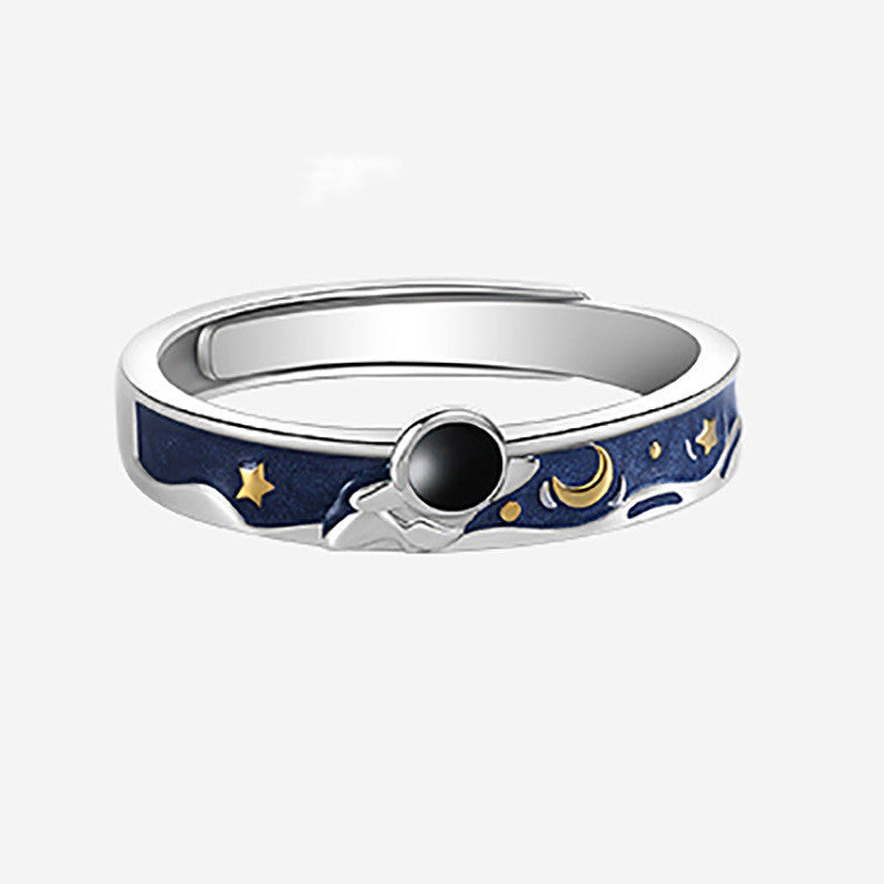 Adjustable Astronaut Couple Rings Copper Matching Set For Him And Her Opening Designer Fashionable Accessories