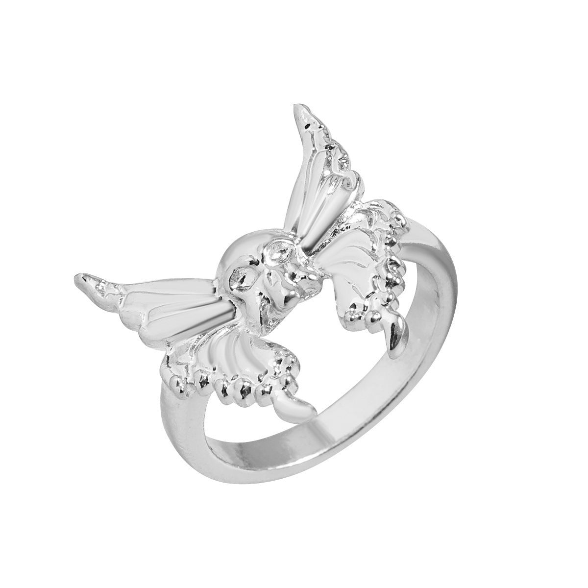 Unisex Butterfly Skull Ring Vintage Style Alloy Jewelry