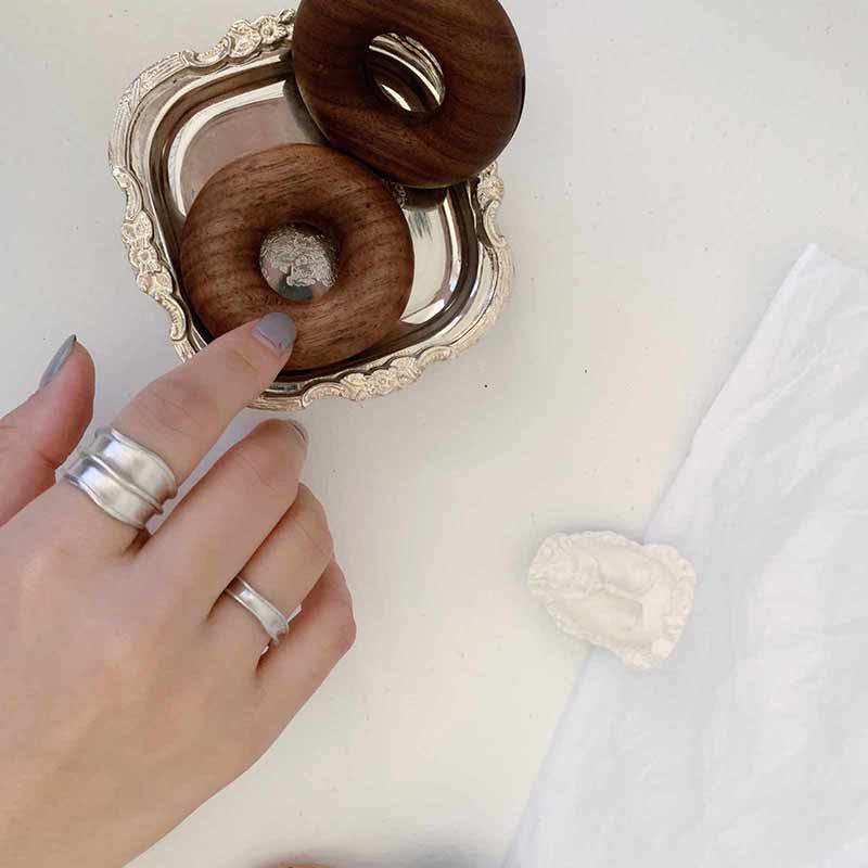 Sterling Silver Irregular Bump Matte Brushed Ring For Women