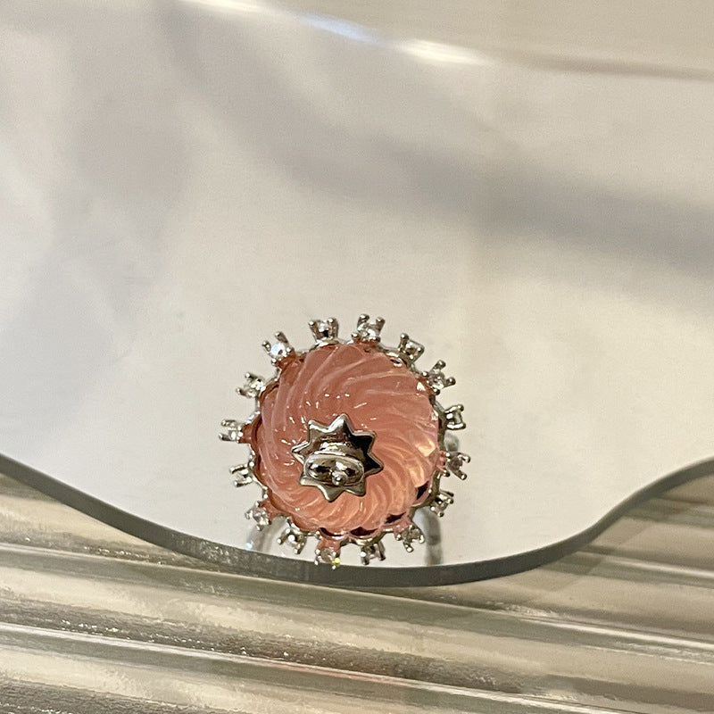 Pudding Ring For Women Special Interest Design Light Luxury Copper Open Ring Ice Cream Inspired Fashion Trendy