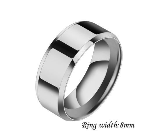 Stainless Steel Couple Rings For Him And Her Geometric Unmounted Ring Set Matching Bands Blue Black Gold Steel