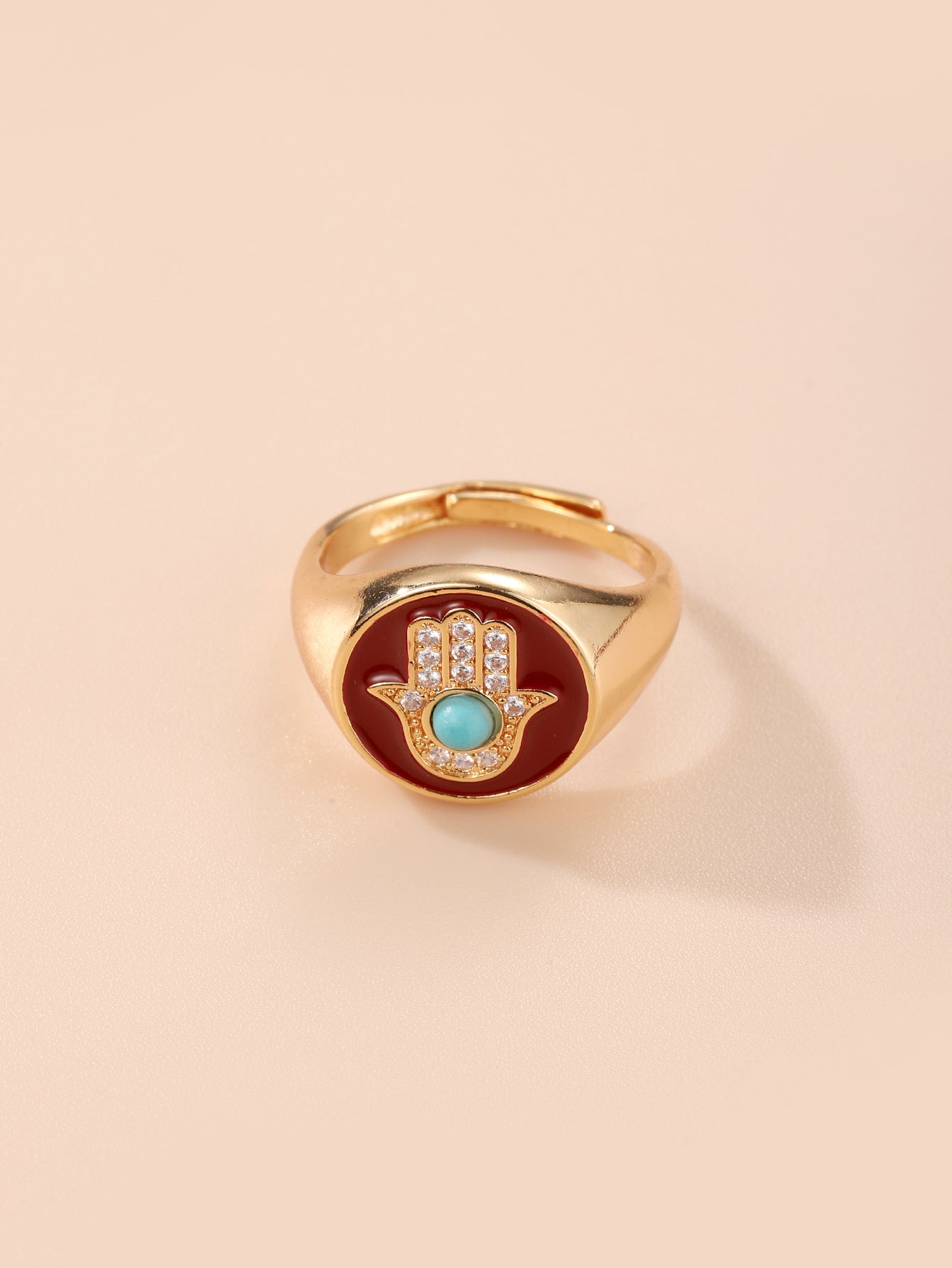 Elegant Coppery Zircon Geometric Ring for Women Electroplated Jewelry Everyday Wear Fashion Accessory Suitable