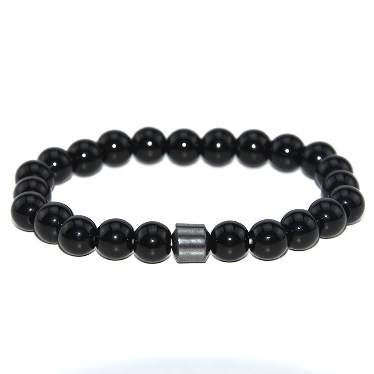 Tiger Eye Stone Bead Bracelet Geometric Design Men Fashion Accessory European American Style 8mm Gift Idea For Men