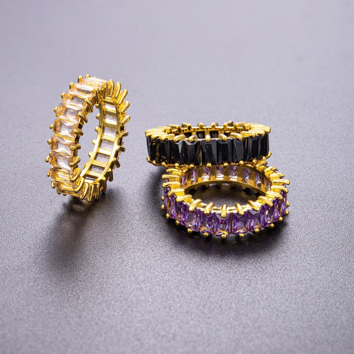 Mens Hip Hop Ring Brass With Full Diamond Single Row Zircon Round Image Platinum Gold Ring Gifts For Him Style