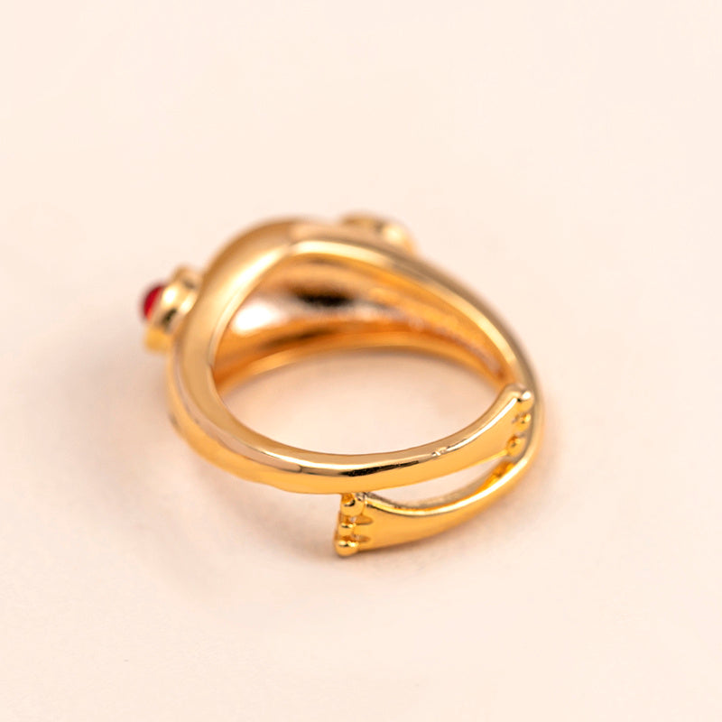 Unisex Frog Open Ring Copper Adjustable Hip Hop Style Jewelry Gift for Teens and Adults Superior Craftsmanship