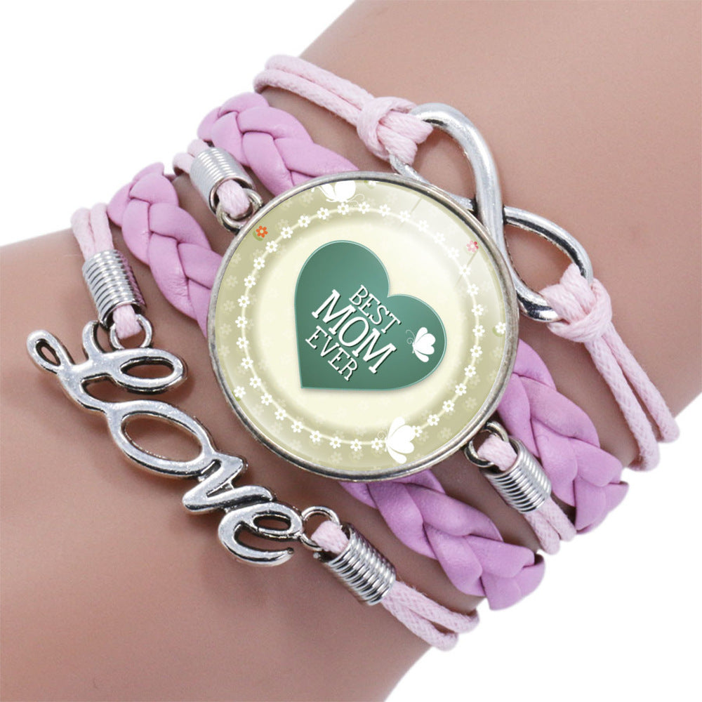 Womens Leather Bracelet With Gemstone Beads Adjustable Layered Bangle Fashion Jewelry Gift For Her Elegant Everyday