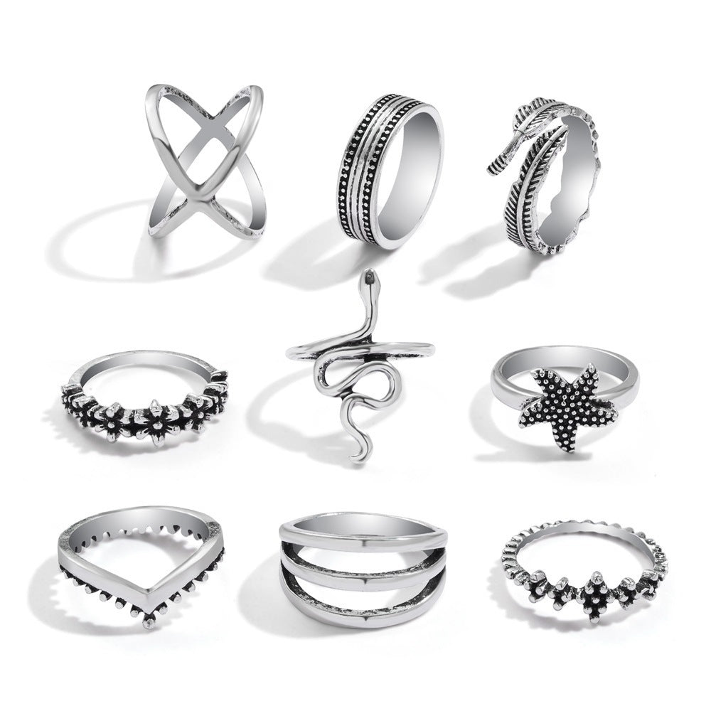 Womens Bohemian Rings Set With Butterfly Animal Metal And Bow Accents Retro Alloy Ring Set For Stacking Online