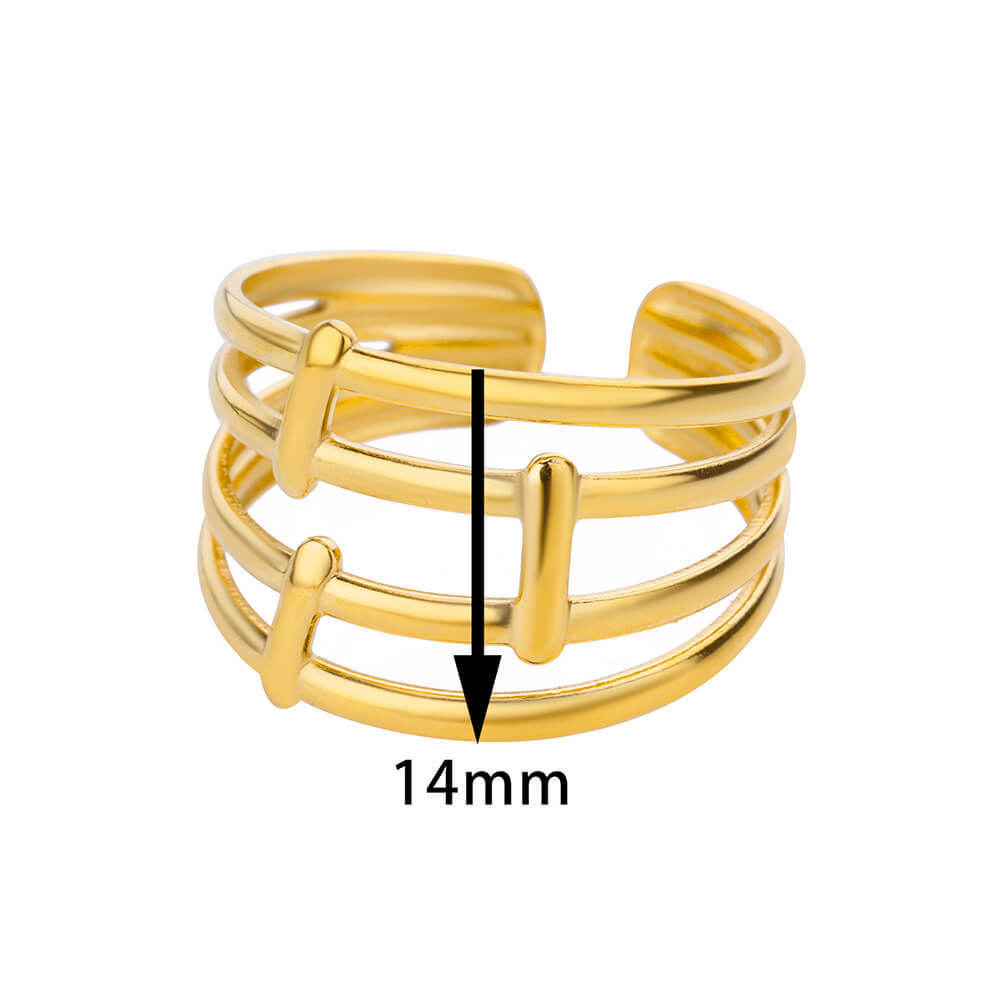 Elegant Stainless Steel Open Ring For Women Fashion Jewelry Electroplated Durable Statement Gift For Her Style
