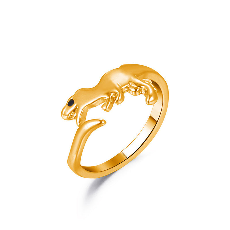 Gold Dinosaur Ring Adjustable Open Animal Ring Cute Zinc Alloy Fashion Ring For Women And Men Party Favor Ring