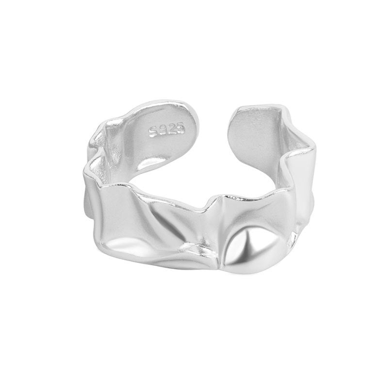 Womens Geometric Copper Ring Glossy Finish Irregular Bumps Electroplated Statement Jewelry Gift Idea For Style