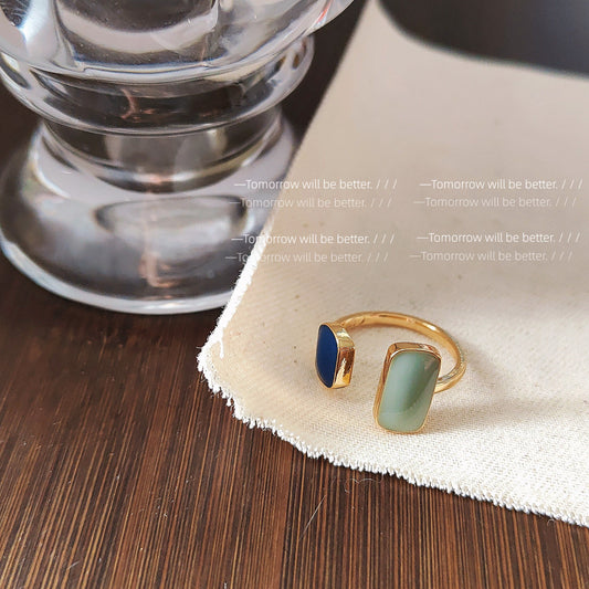 Womens Adjustable Copper Ring Dripping Oil Design Elegant Fashion Jewelry For Everyday Wear Shine Copper Finish Ring