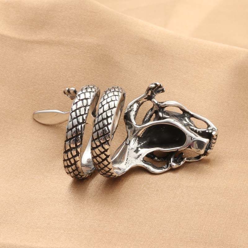 Unisex Dragon Ring Adjustable Opening Silver Animal Zodiac Ring Retro Electroplated Jewelry For Men And Women Fashion