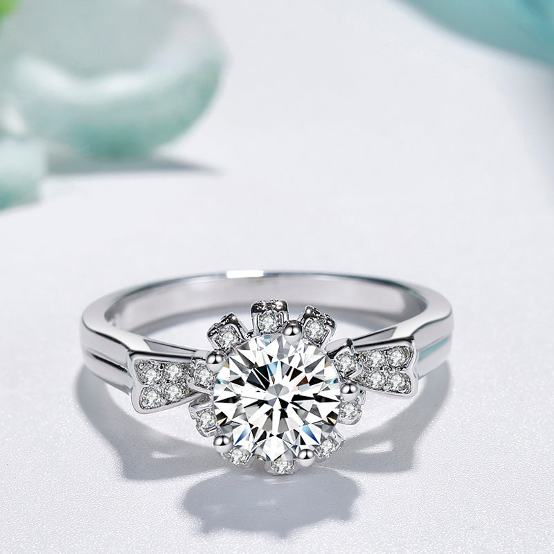 Womens Alloy Silver Tone Ring Mosaic Simulated Diamond Crown Baroque Fashion Jewelry For Her Statement Accessory