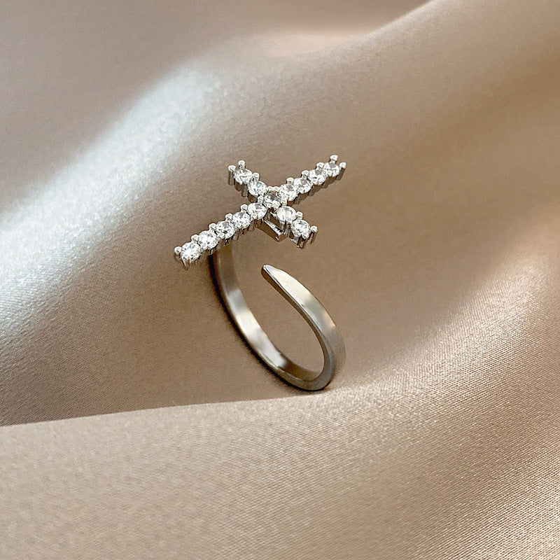 Girls Adjustable S925 Sterling Silver Ring Vintage Geometry Bow Stars Design Open Ring For Index Finger Ladies