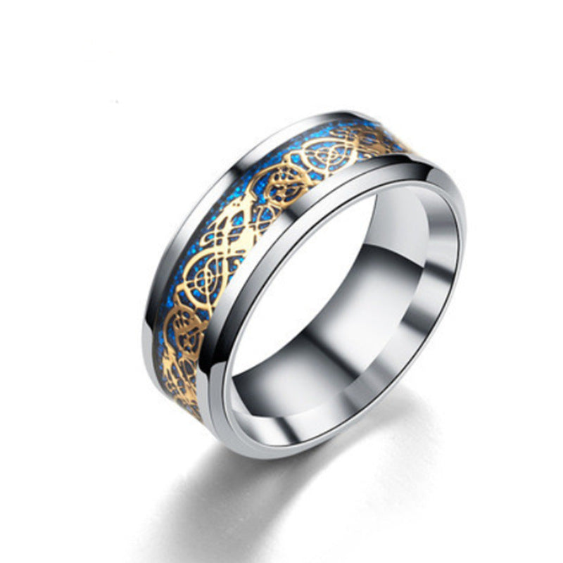 Stainless Steel Dragon Ring Unisex Geometric Design European American Style Individually Packaged for all sizes