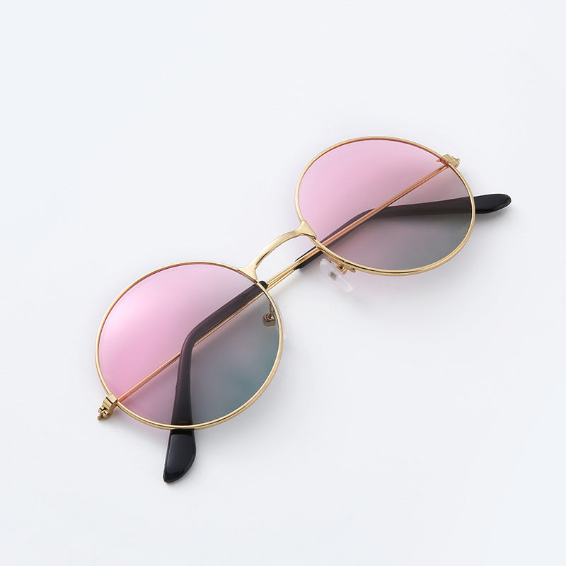 Mens Round Sunglasses With Metal Frame Trendy Fashion Eyewear Sun Protection For Driving Outdoor Sports Travel Fishing