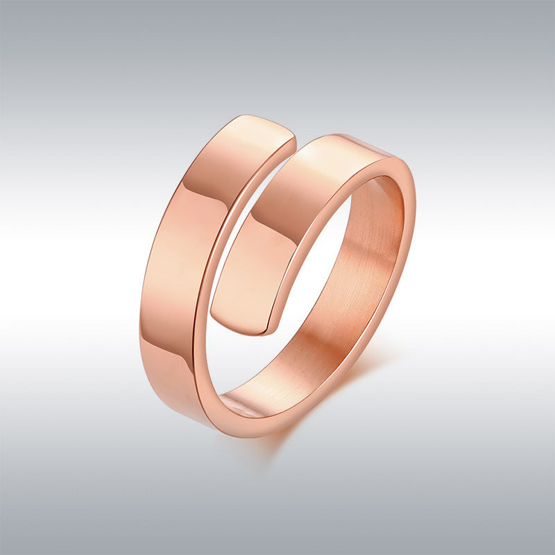 Titanium Steel Open Ring Unisex Minimalist Fashion Accessory Korean Style Trendy Gift For Men And Women Everyday Wear