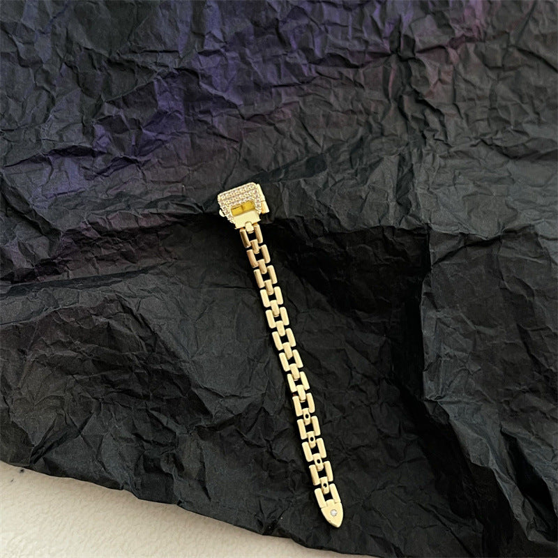 Geometric Copper Belt Buckle Ring For Women With Soft Chain Design Unisex Jewelry Perimeter 8 cm Everyday Wear Daily