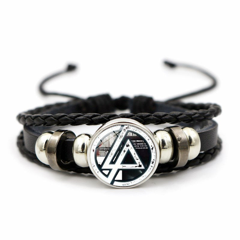 Unisex Beaded Bracelet Handwoven With Alloy Gem Flower