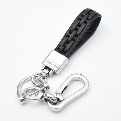 Keychain Car Accessory Gift Microfiber Leather Zinc Alloy Carabiner With Horseshoe Buckle And Screwdriver Kits