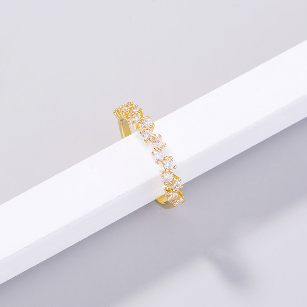 Womens Copper Ring With Cross And Star Design Adjustable Band Electroplated Zircon Jewelry European Style Rings