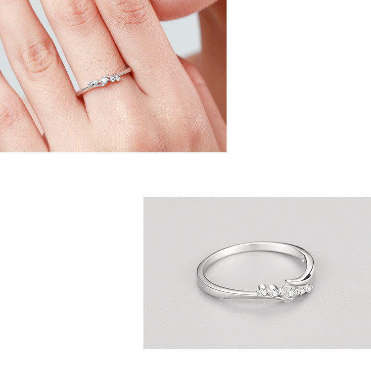 Womens 925 Silver Ring Gold Plated Diamond Inlay Thin Band Anniversary Promise Jewelry Gift Elegant Style Gift