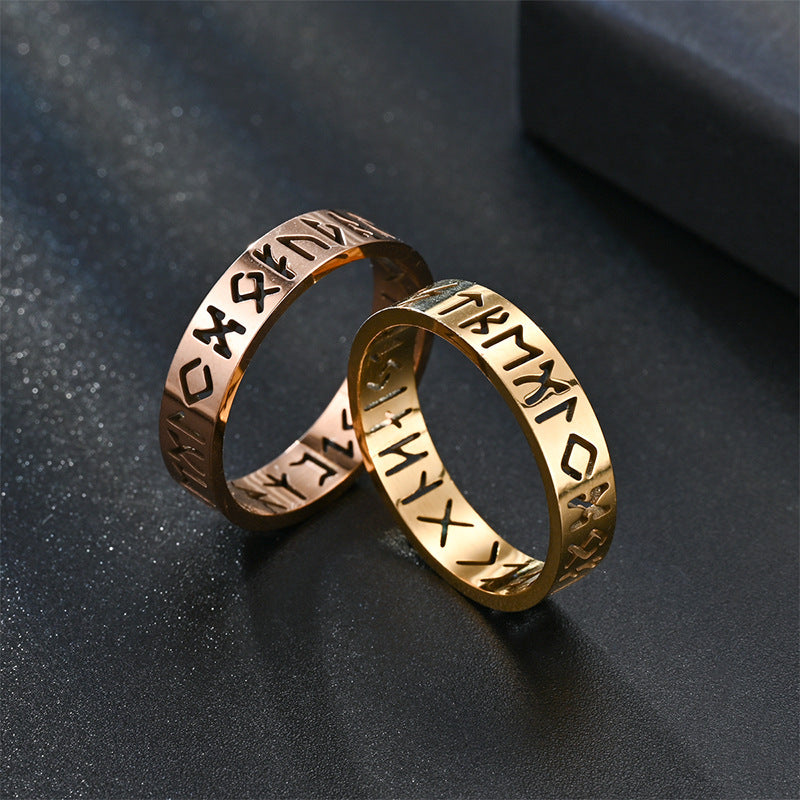 Unisex Stainless Steel Ring With Text Numerals 6mm Wide